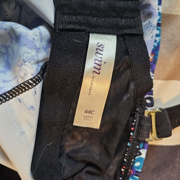 Swim by Cacique Tankini Top Underwired Beach Swimsuit Multicolor Design Size 44C - Picture 7 of 7